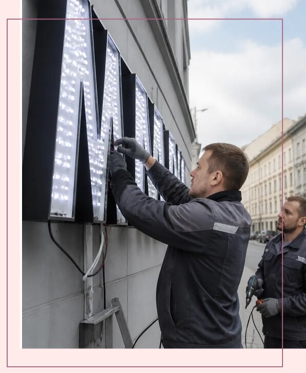 Изготовление и монтаж светодиодных LED вывесок в Черногорске