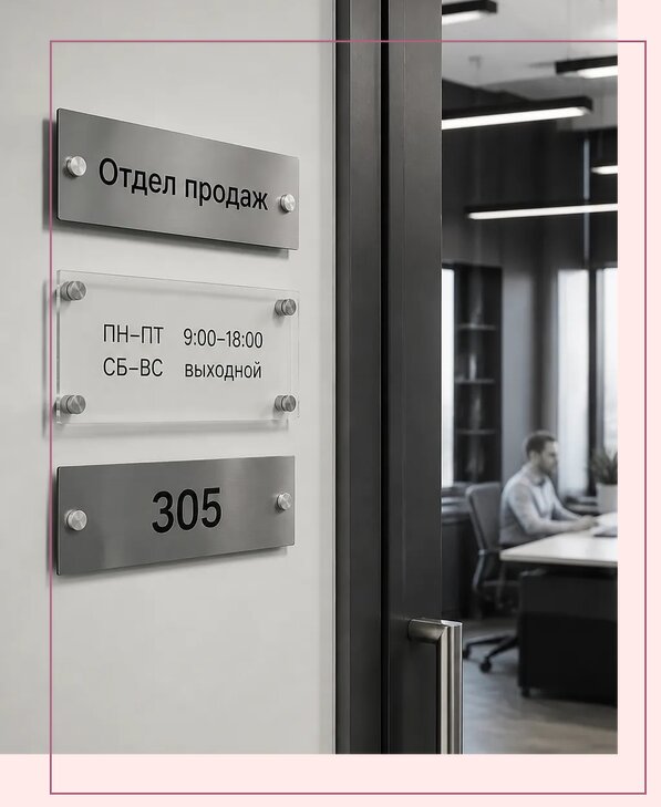 Офисные таблички на дверь в Черногорске по цене от 5001 р. | Аванза-Чрн
